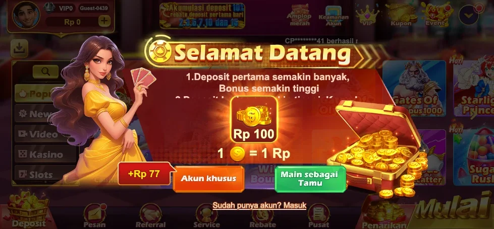 Tampilan platform DAN777